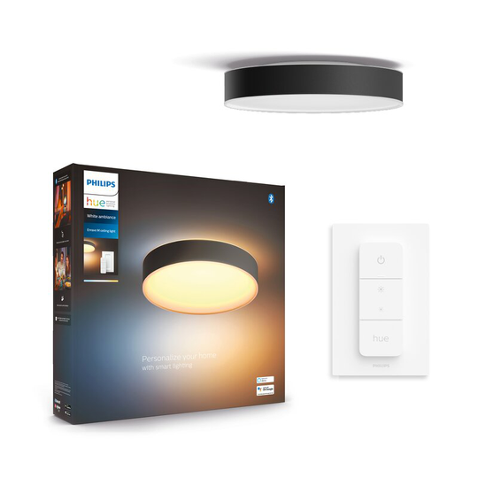 Philips Hue White Ambience Enrave taklampa / Medium / Svart (inkl. dimmer switch)