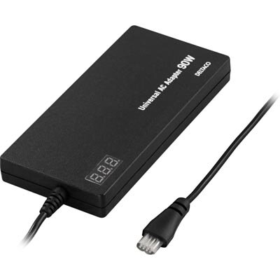Deltaco laddare för notebook 15-20V / 4,5-6A / 90W LED-display olika kontakter