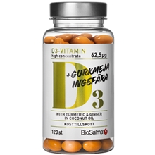 BioSalma D3 62,5μg + Gurkmeja Ingefära 120 kapslar