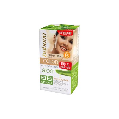 Fuktighetskräm med sminkad effekt Babaria Aloe Vera SPF 15 (50 ml)