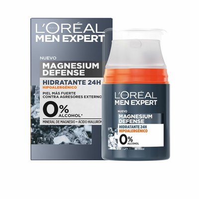 Fuktgivande ansiktskräm L'Oreal Make Up Men Expert Magnesium Defense 24 timmar (50 ml)