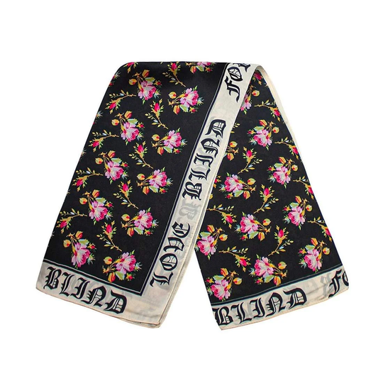 Scarf med rosmotiv - Svart, Nr. 18