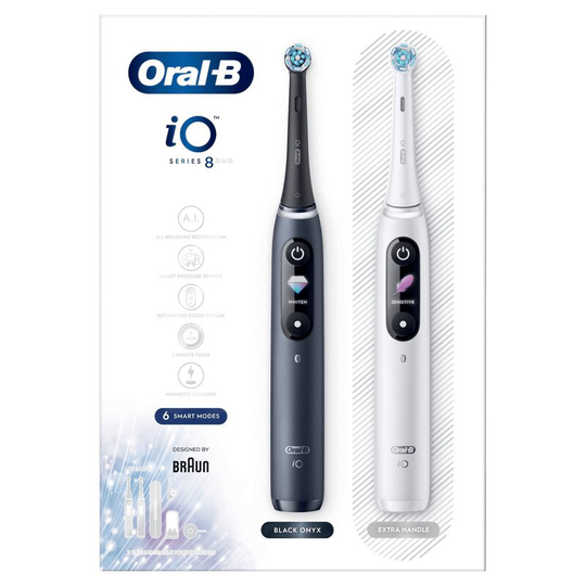 Oral-B iO8 Duo Pack White Alabaster / Black Onyx