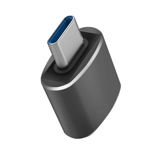 USB-A till USB-C-adapter, 3 cm - Svart