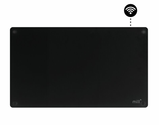 Mill Glass WiFi panelheater 700W Black