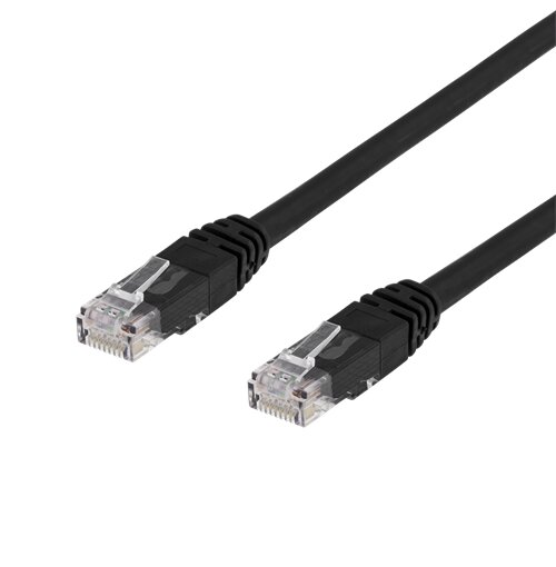 Deltaco UTP Cat6 Nätverkskabel / 3m - Svart