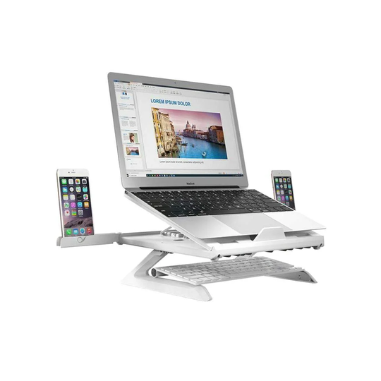 Justerbart Laptopställ med Två Mobilhållare