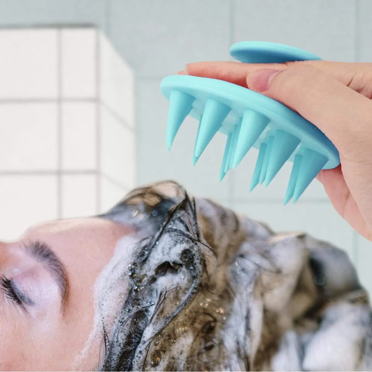 Silikonborste för Hårbottenmassage - Blå