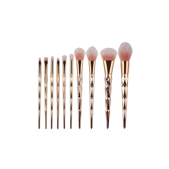 Sminkborstset, 10 borstar - Roséguld