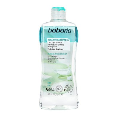 Tvåfasig ansiktsrengöring Babaria Micellärt vatten Aloe Vera (400 ml)