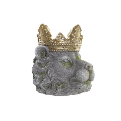 Kruka DKD Home Decor Grå Gyllene Lejonet Magnesium (29,6 x 29 x 31 cm)