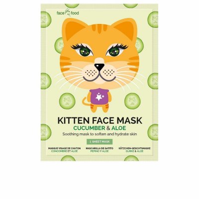 Lindrande ansiktsmask 7th Heaven Animal Kitten Aloe Vera Gurka (1 uds)