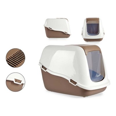Kattlåda Beige Vit