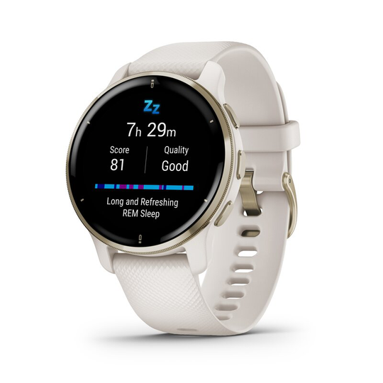 Garmin Venu 2 Plus Smartwatch - Vit/Guld