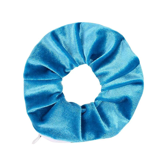 Scrunchie med Ficka - Blå