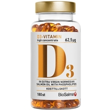 D3-vitamin high concentrate 62,5ug 180 kapslar