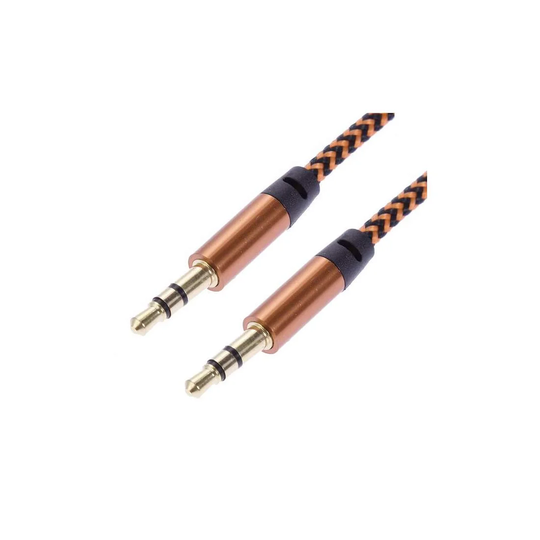 1m Vävd 3.5mm Aux Kabel - Orange