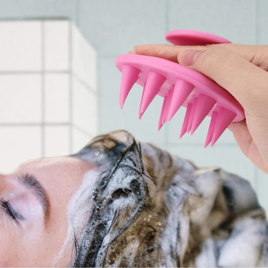 Silikonborste för Hårbottenmassage - Rosa