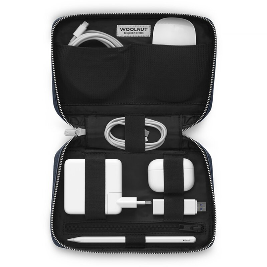 Woolnut Leather Tech Organizer - Blå
