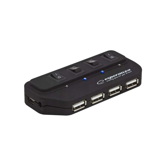 USB-Hub med 4 Portar - USB 2.0