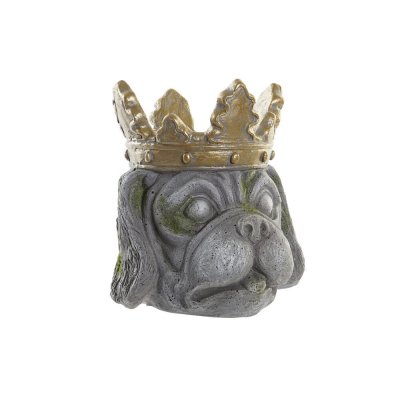 Kruka DKD Home Decor Grå Gyllene Hund Magnesium (28,5 x 28,5 x 30,9 cm)