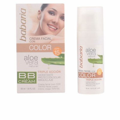 Hydrerande kräm med färg Babaria Spf 15 Aloe Vera (50 ml)