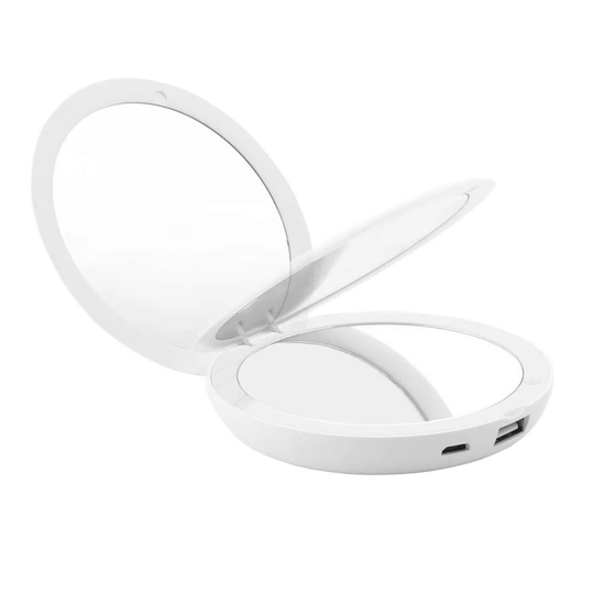 Fickspegel med LED och Power Bank - Mirbat