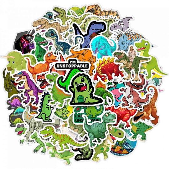 50x Klistermärken och Dekaler - Dinosaurer