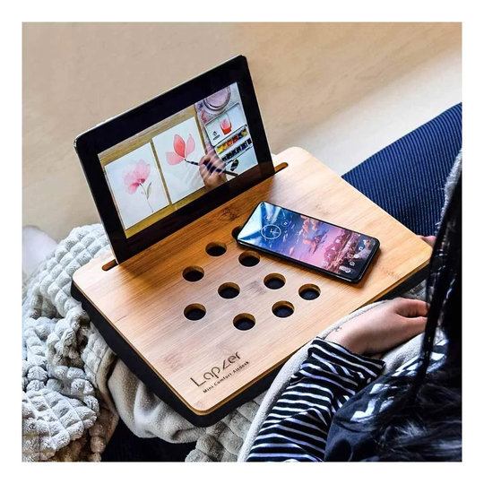 Knäskrivbord med Fack för Surfplatta