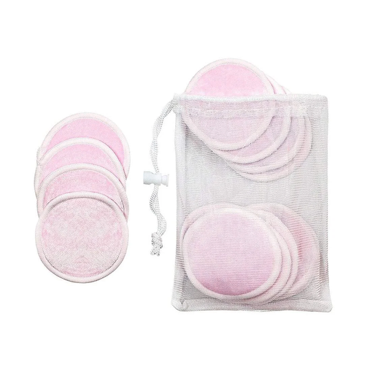 16x Återanvändbara Sminkpads - Rosa