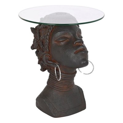 Sidobord DKD Home Decor Glas Svart Magnesium (42 x 24 x 48 cm)
