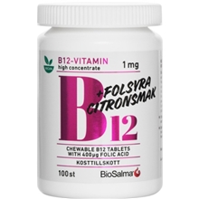 B12-vitamin 1mg + folsyra 100 kapslar
